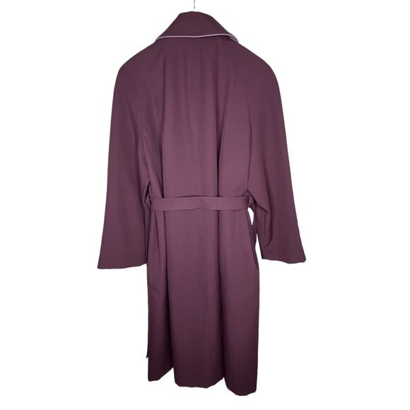 Vintage ILGWU Union Made Purple Maroon Wool Lined Long Peacoat 70s Made in USA - Picture 2 of 8